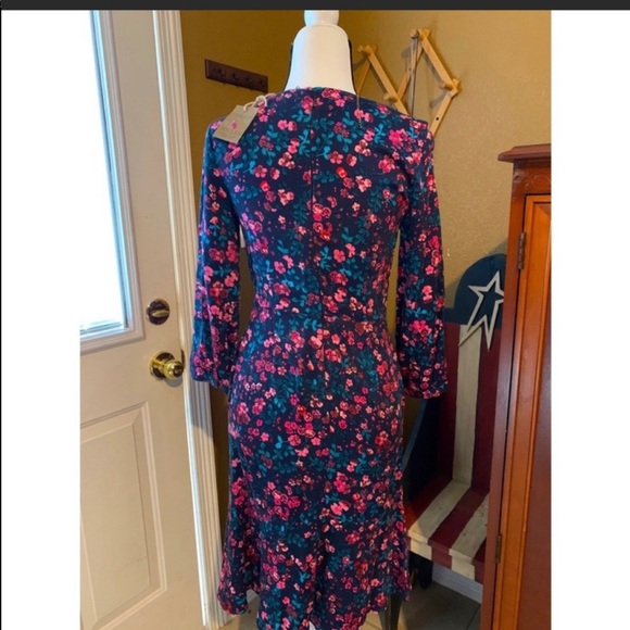 Joules Navy and pink Ditsy floral Melrose dress - Picture 2 of 4
